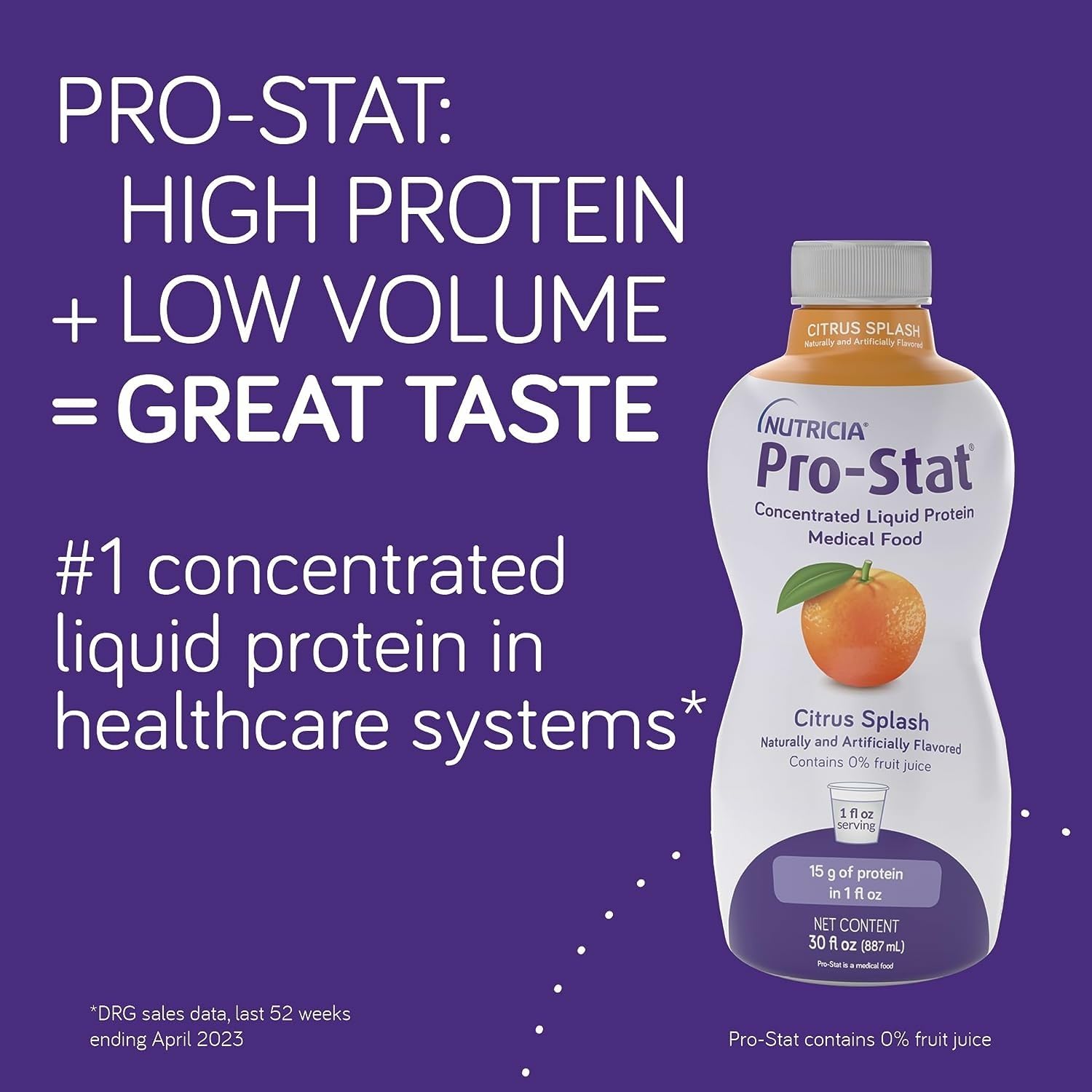 Pro-Stat vanilla bottle with a measuring cup to control portions