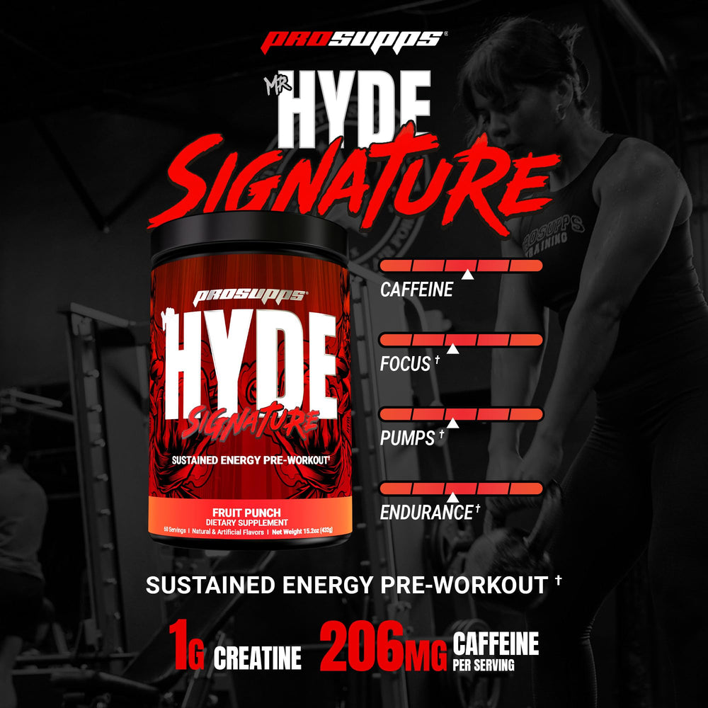 HYDE Signature Fruit Punch scoop showing precise dosing for quick mixing