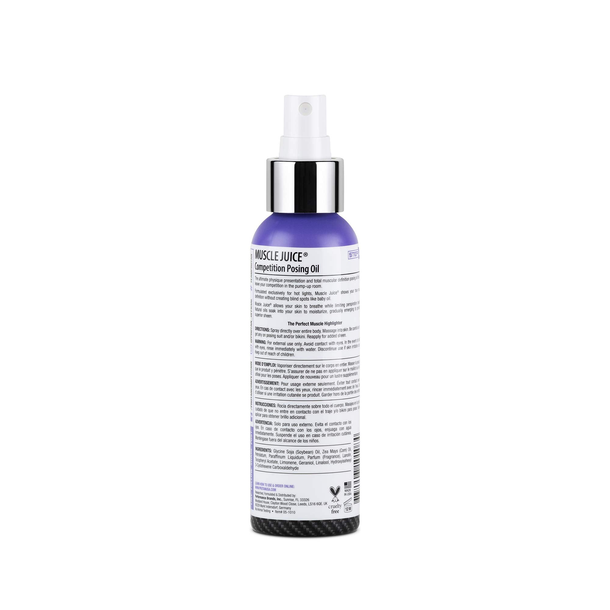 Pro Tan Muscle Juice during stage application for defined, breathable shine