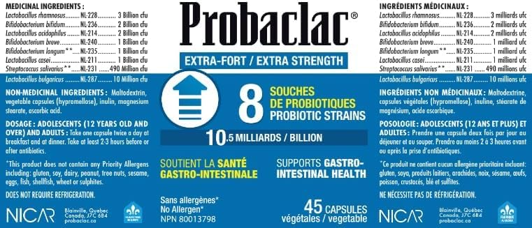 Probaclac bottle in use beside water suggesting a daily routine