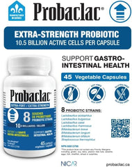 Probaclac bottle back label showing usage and allergen-free formulation