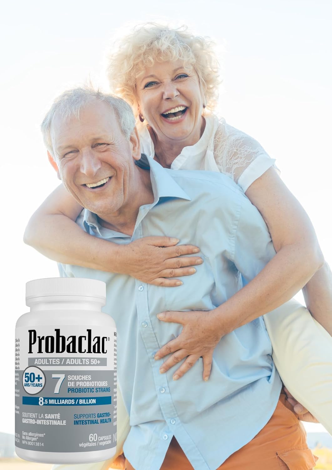 Probaclac veggie capsules closeup emphasizing allergen-free ingredients.
