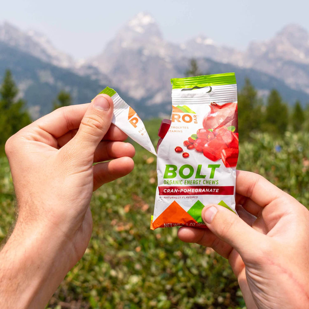PROBAR Bolt energy chews on a desk with timer for quick energy