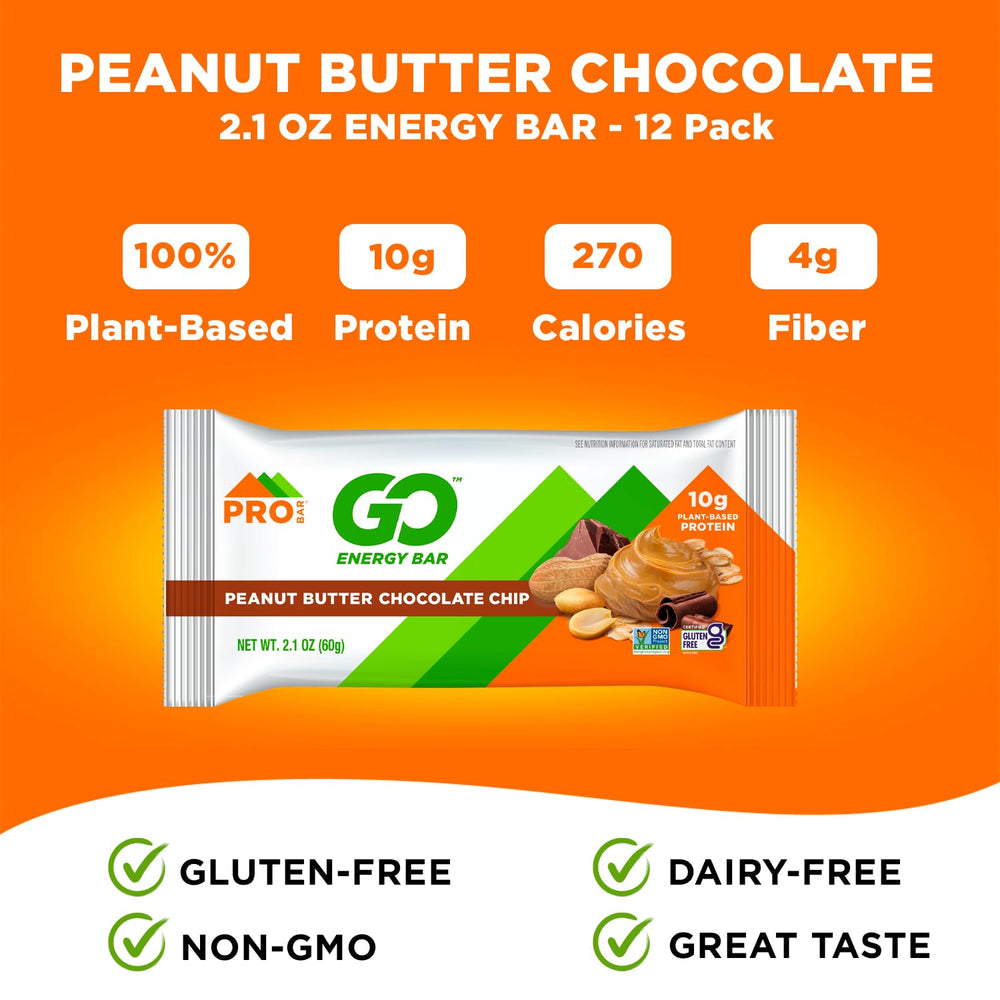 12-pack Probar GO Energy Bar box, convenient energy for travel.