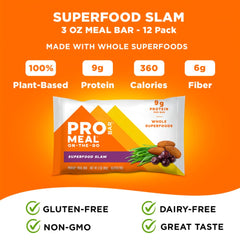 PROBAR Meal Bar Superfood Slam with oats nuts seeds for steady plant-based fuel