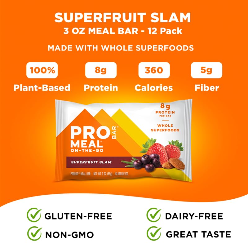 Non-GMO Project Verified PROBAR MEAL Bar label image with ingredient overview.