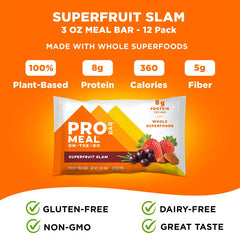 Non-GMO Project Verified PROBAR MEAL Bar label image with ingredient overview.