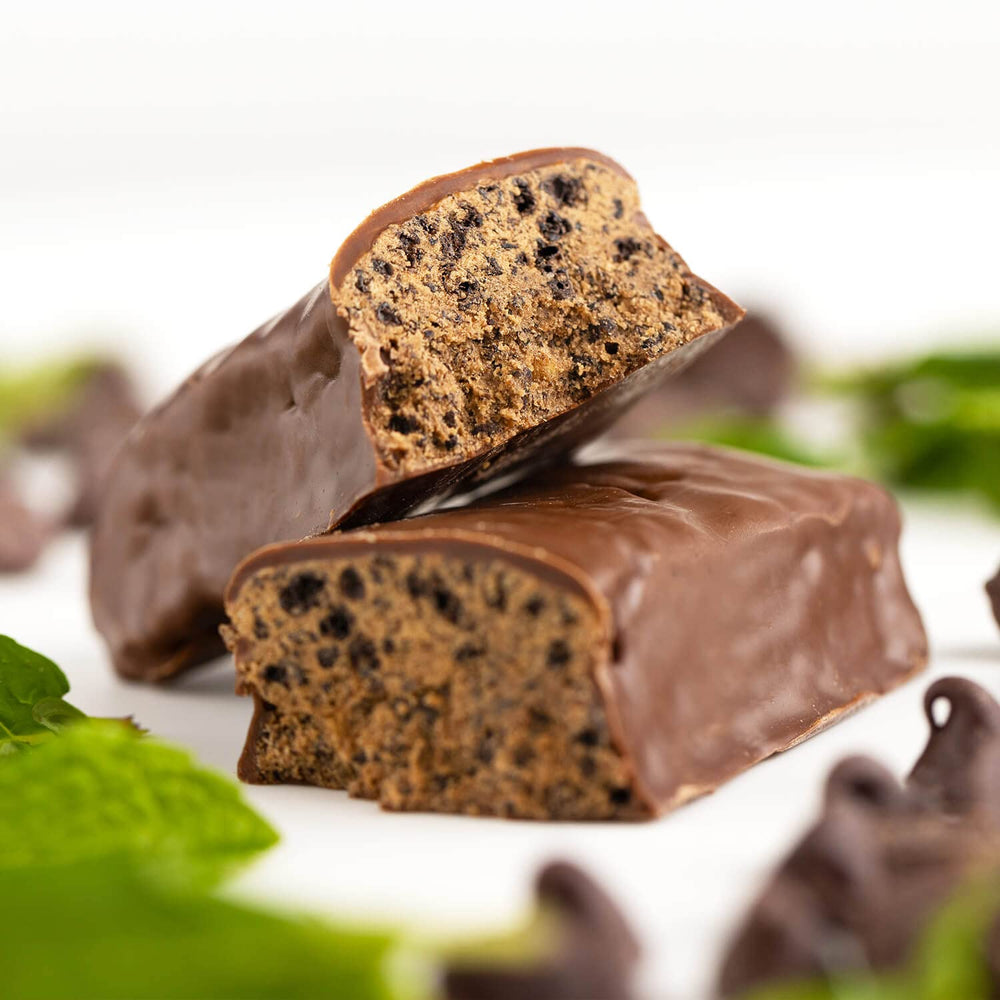 ProBAR Mint Chocolate wrapped bar ready for on-the-go snacking.