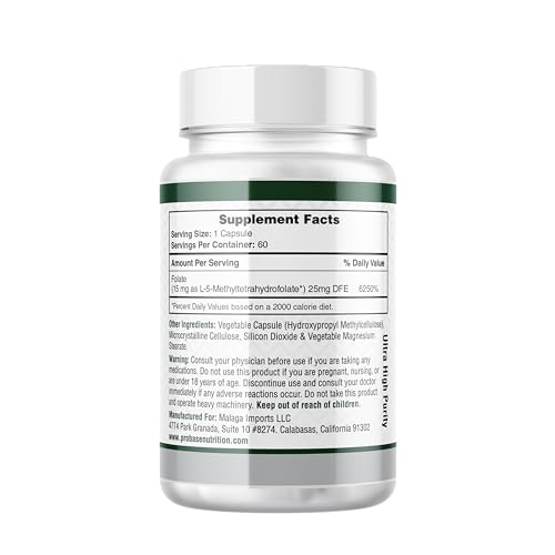 Probase Nutrition capsule close-up shows premium methylated folate
