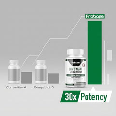 Probase Nutrition Lions Mane bottle front ready for daily supplementation