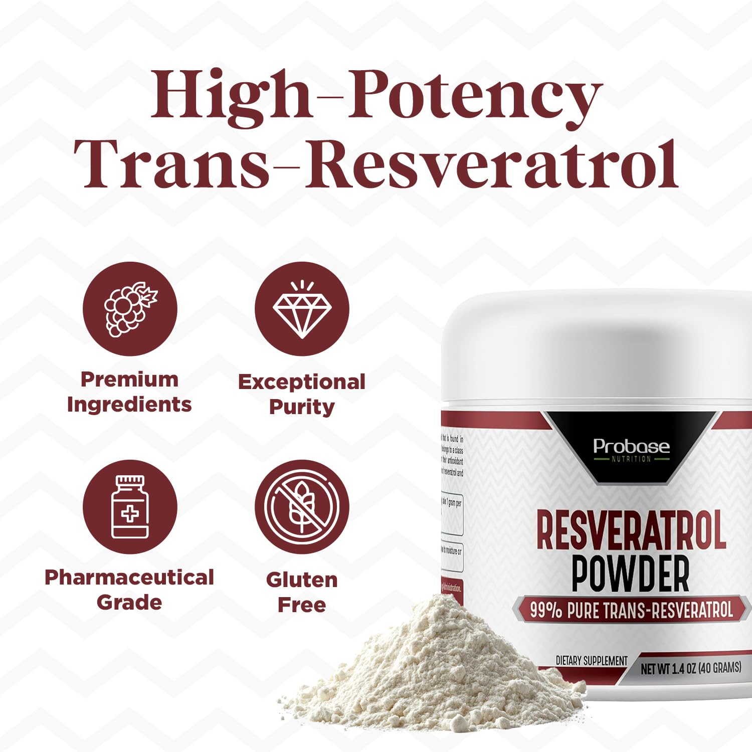 Smoothie with Probase Nutrition Trans Resveratrol shows easy recipe integration.