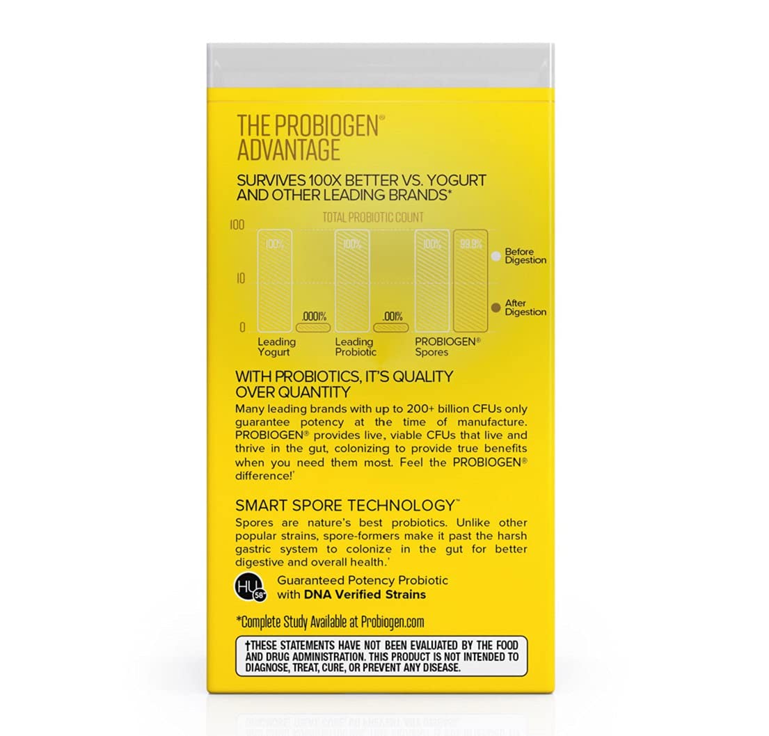 Probiogen Daily Digestive Balance gluten-free probiotic label highlighting quality.