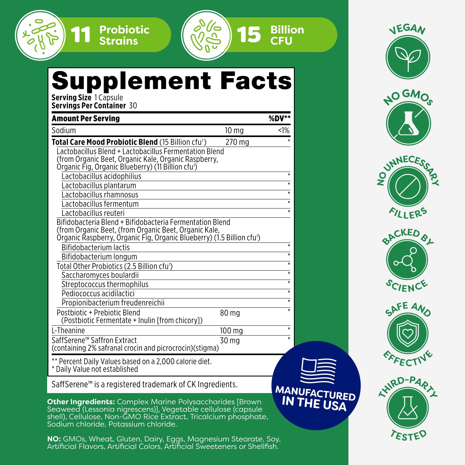 Daily-use bottle shown as part of a routine with Probulin Mood Probiotics.