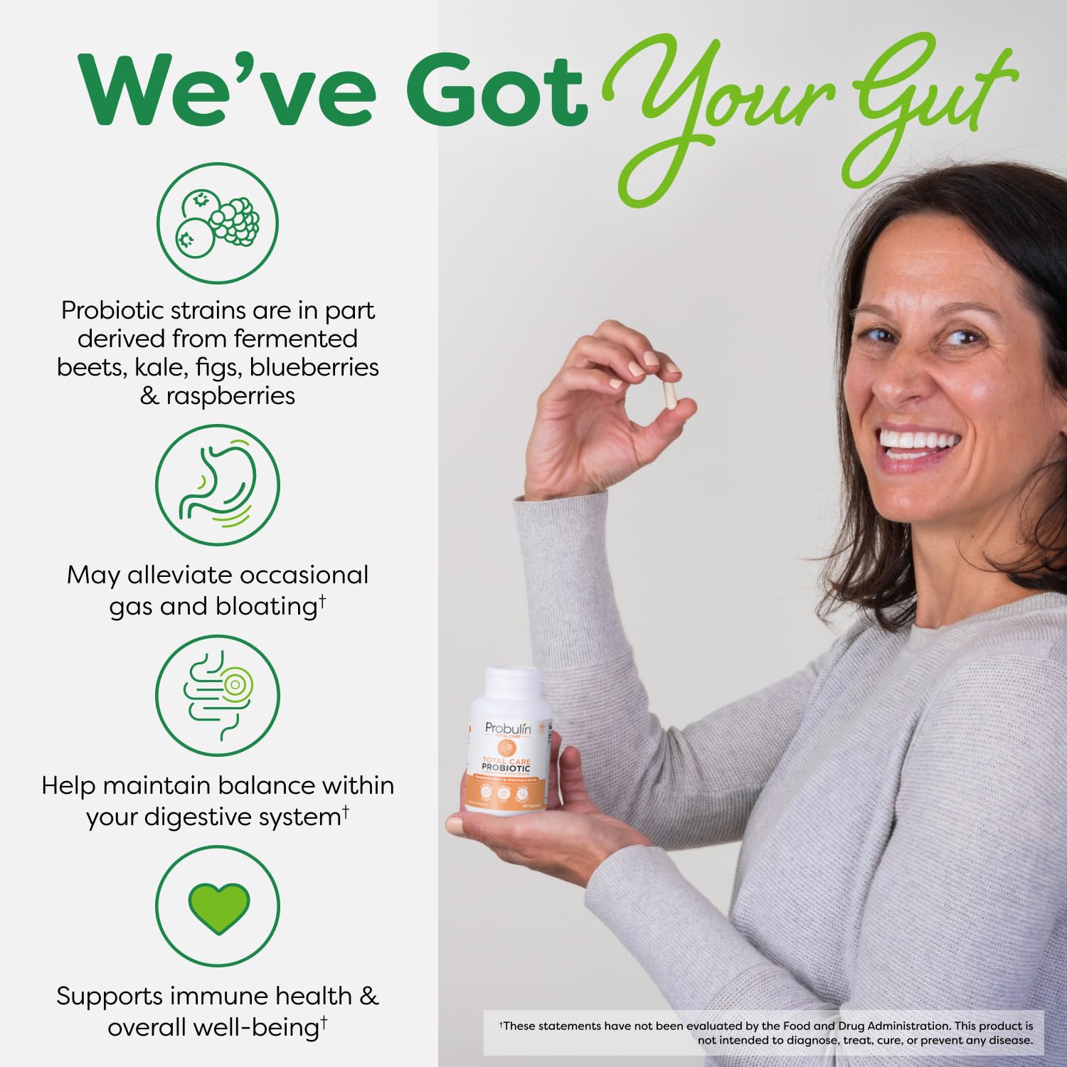 Probulin Total Care featuring fermented fruits and vegetables.