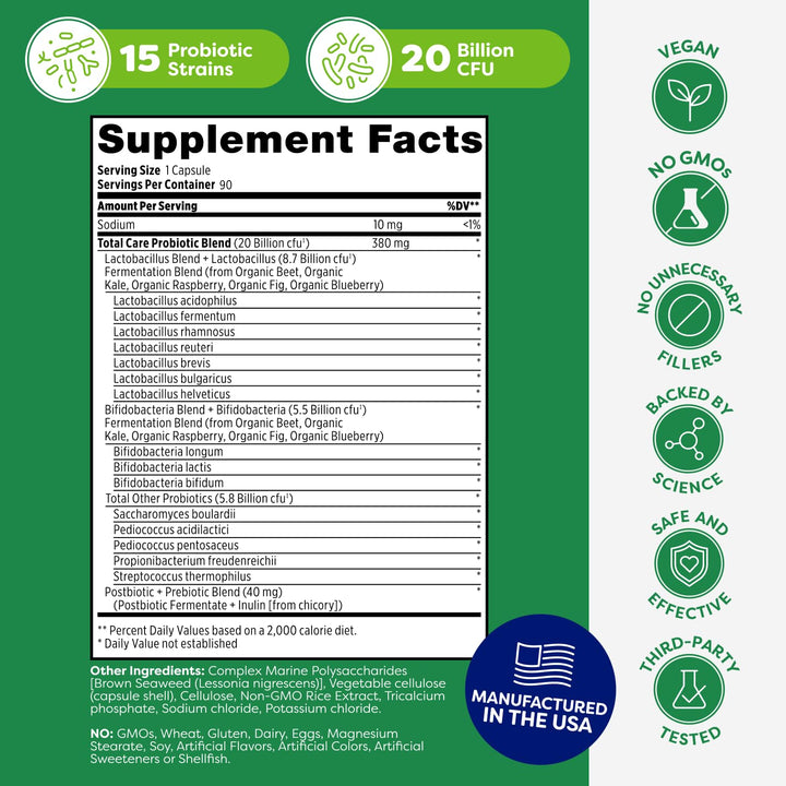 Probulin Total Care prebiotics and postbiotics support vitality.
