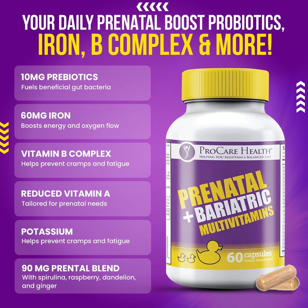 ProCare Health prenatal bariatric packaging highlights 1 month supply