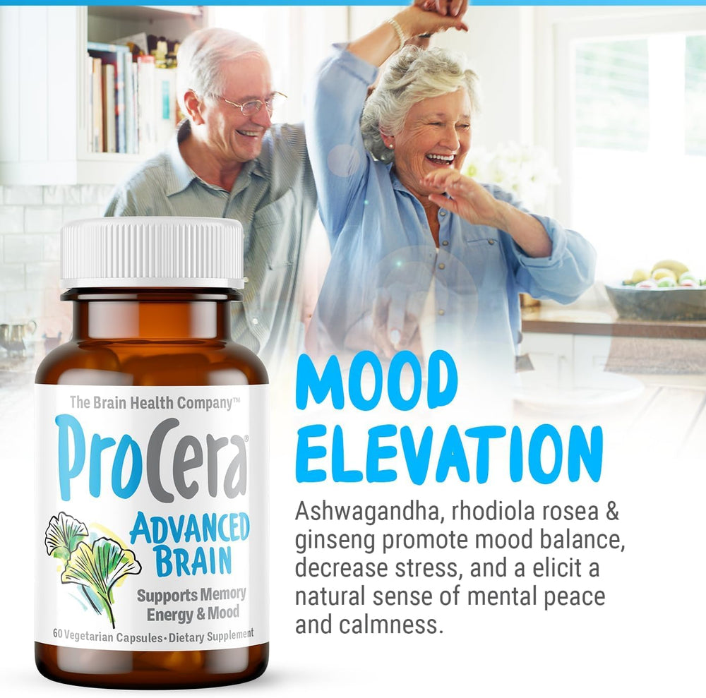 Procera Advanced Brain label close-up focusing on ingredients and study support.