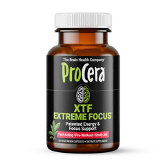 Procera XTF bottle label close-up highlighting branding and cognitive support potential