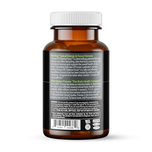 Procera XTF capsules close-up emphasizing texture and easy daily focus support