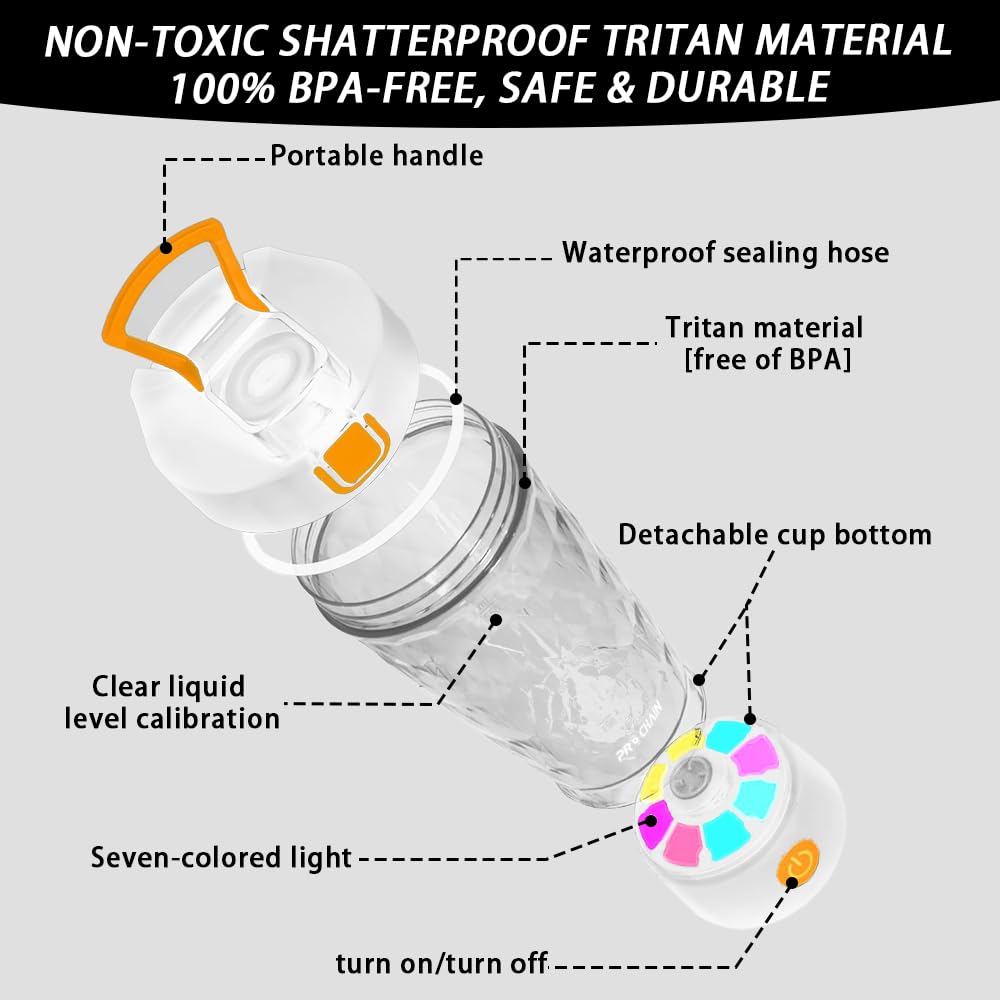 prochain electric protein shaker bottle 650ml capacity for generous servings