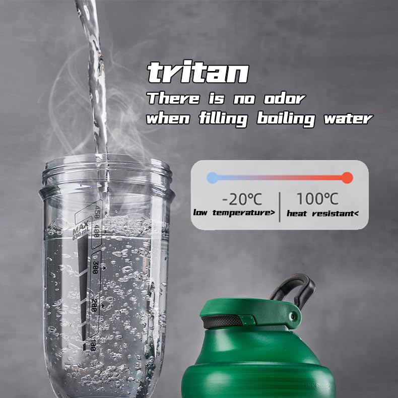 PROCHAIN shaker bottle holds 20 oz with clear measurement for precise mixing