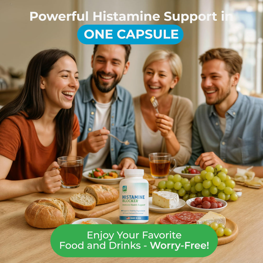 Prodigy Life histamine digest support packaging signals simple routine.