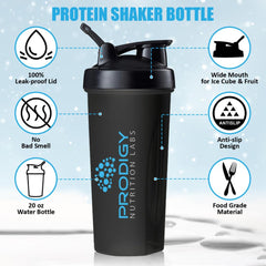 Prodigy shaker 20oz lid close-up showing leak-proof cap for secure sealing