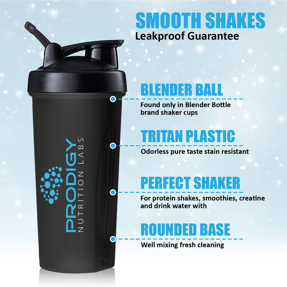 Measurement marks on Prodigy shaker aid precise shake volume