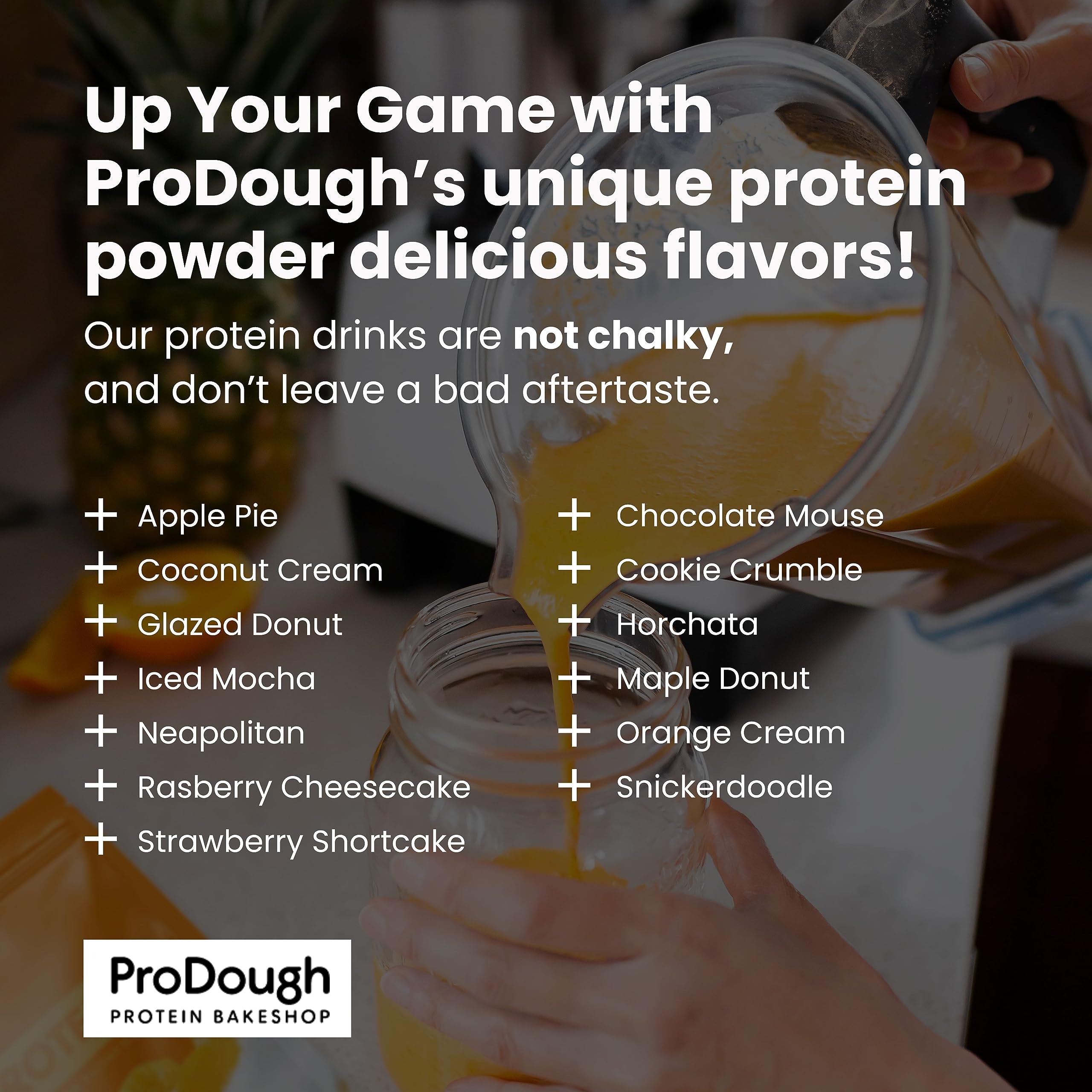 ProDough Gourmet Whey Isolate enzyme-blend label supports easier digestion.