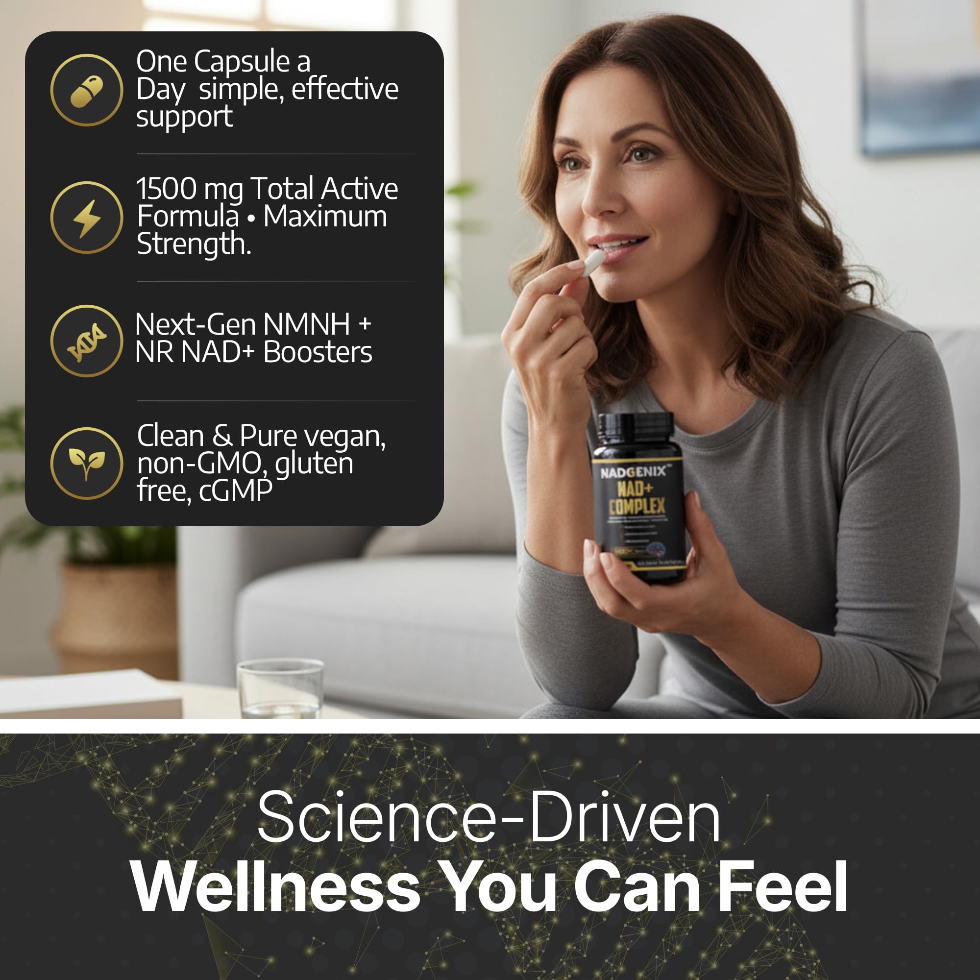 Product Maxx NADGENIX daily-use capsules for morning routine