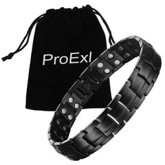PROEXL Max magnetic bracelet matte black on the wrist offers minimalist style and durable comfort.