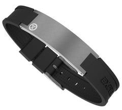 PROEXL sports golf magnetic bracelet gray faceplate close-up, durable stainless steel finish