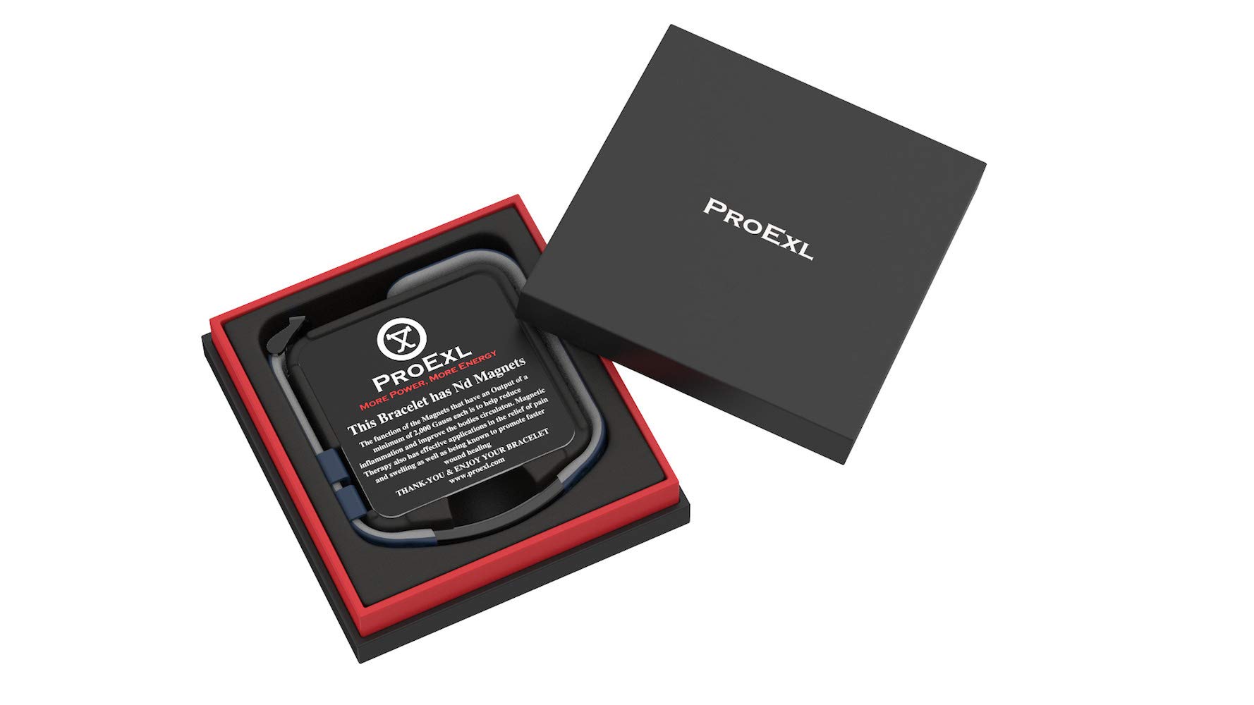 PROEXL sports golf magnetic bracelet gray worn on wrist for sport and golf wear