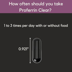 Proferrin Clear heme iron capsule 10.5 mg emphasizes natural iron source.