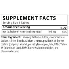 Proferrin ES tablet packaging demonstrates easy-to-swallow coating and USA-made quality.