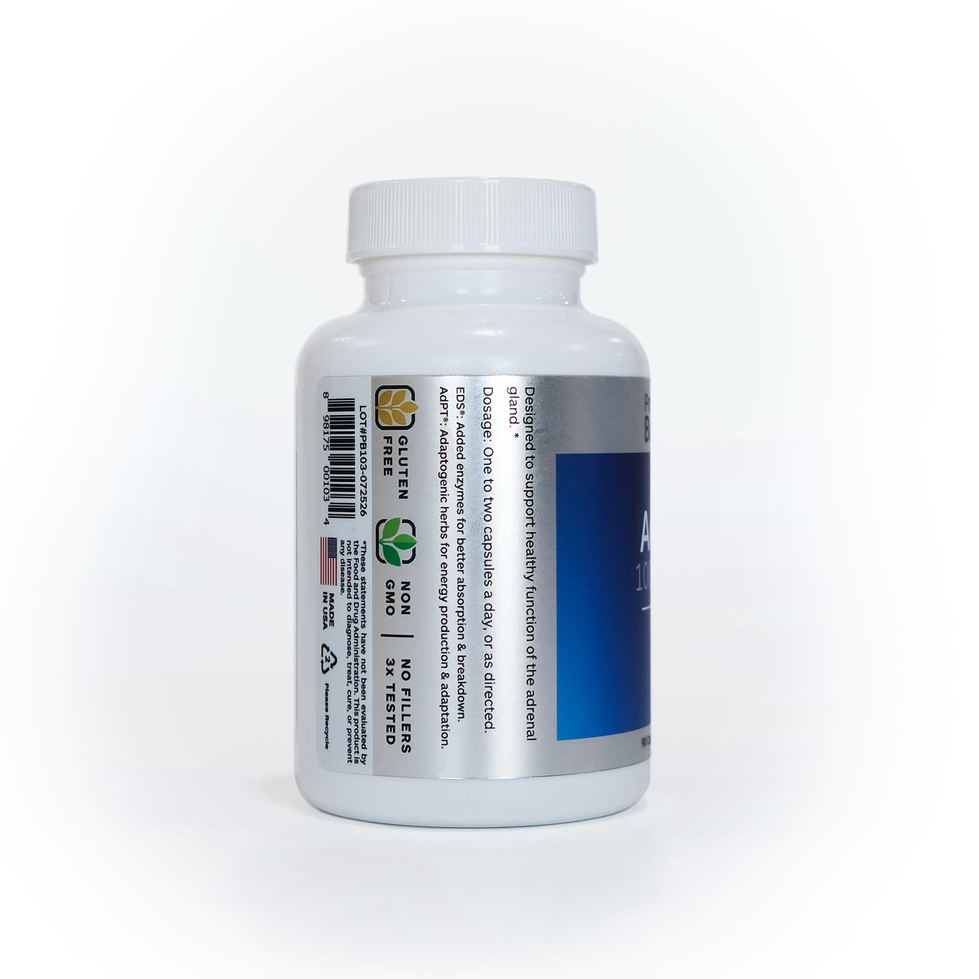 Professional Botanicals Adrenal Cortex packaging communicates vegan, plant-based design