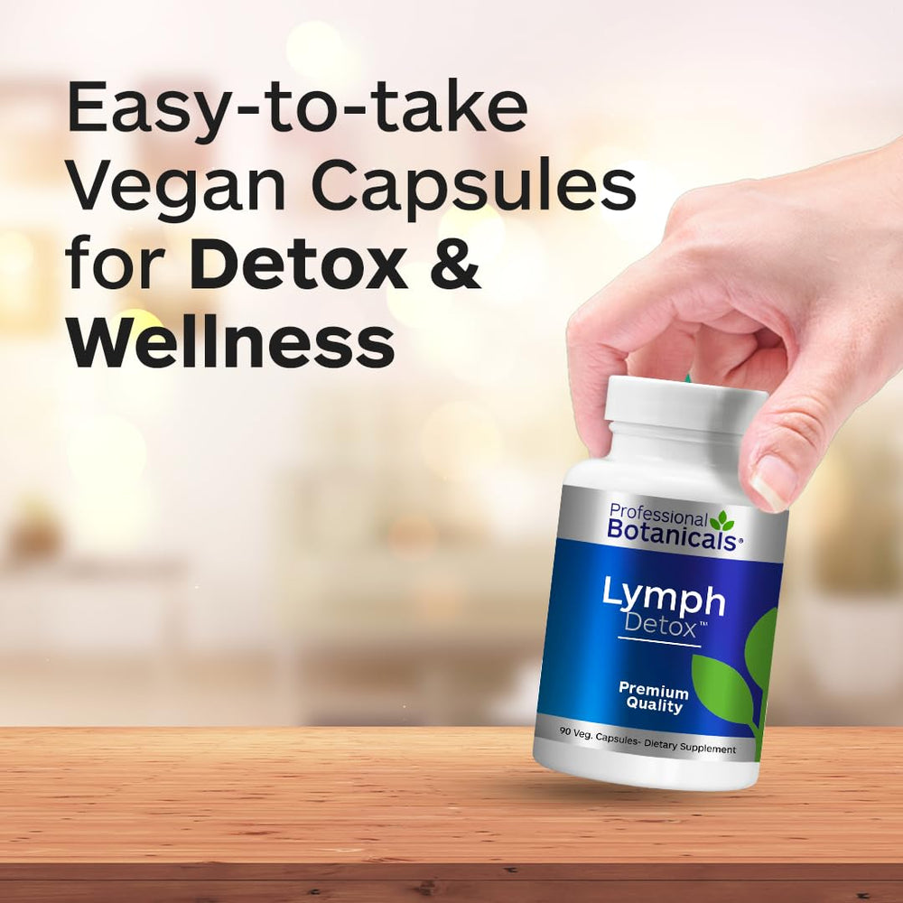 Detail of Professional Botanicals Lymph Detox label with ingredients.