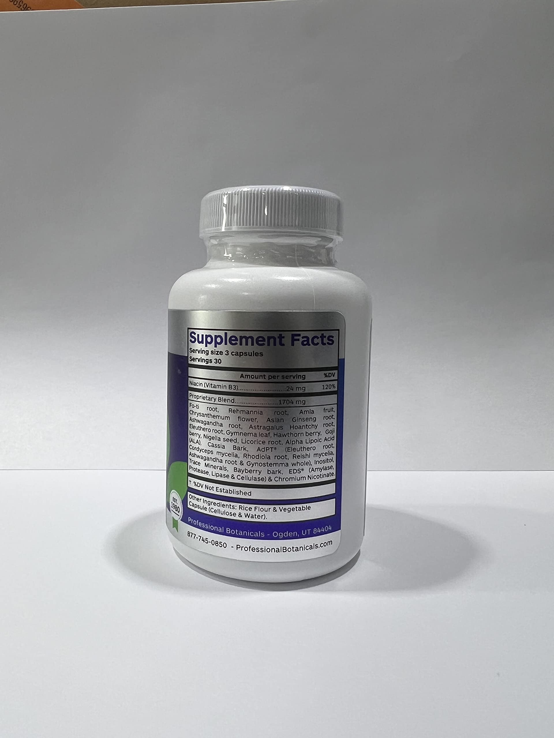 Packaging box of Professional Botanicals Sugar Metabolizer showcasing clean design.