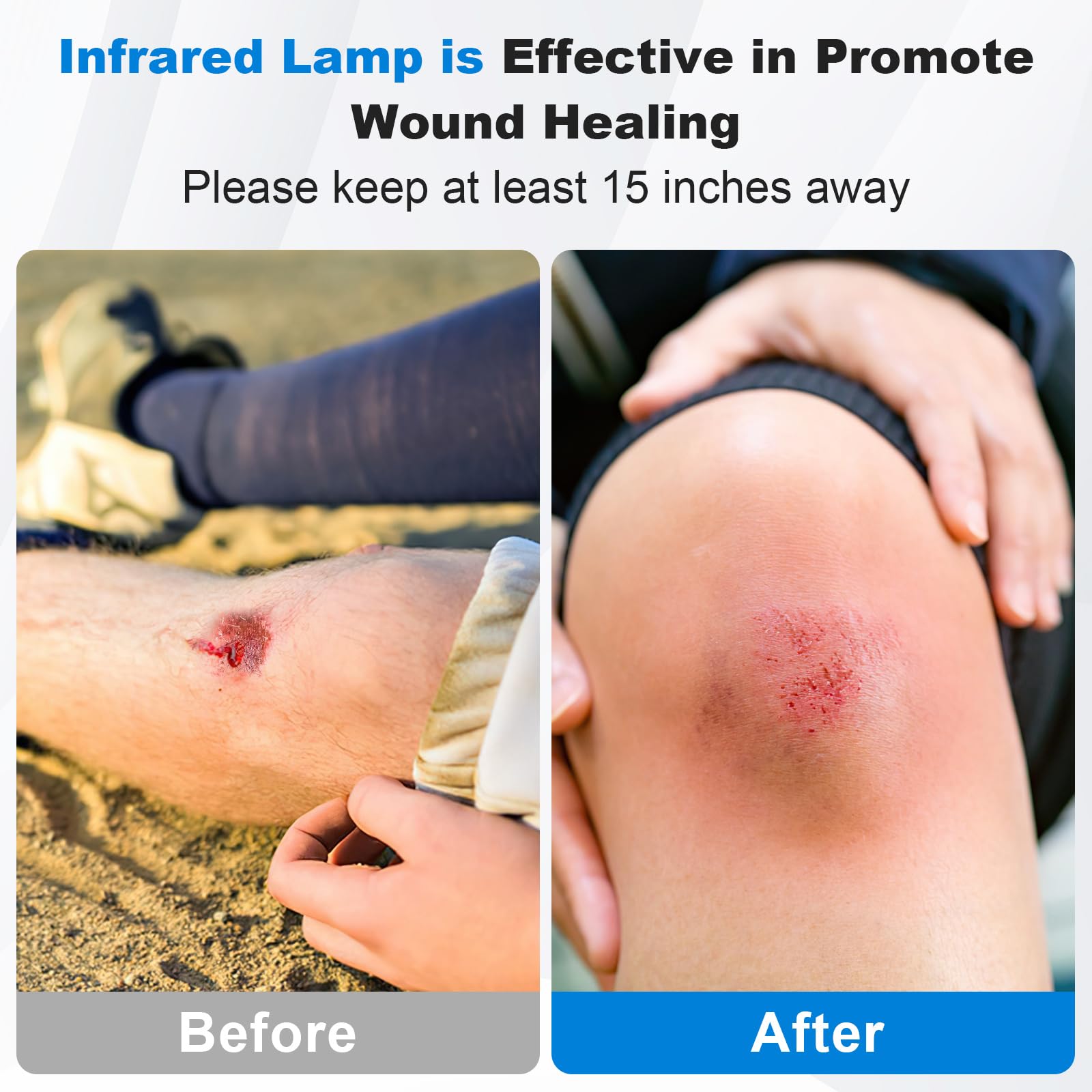 Profey lamp adjusted direction focusing heat on shoulders.
