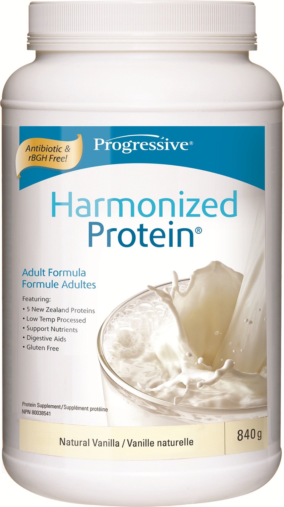 Progressive Harmonized Protein Natural Vanilla 840 g tub — protein powder for daily muscle support
