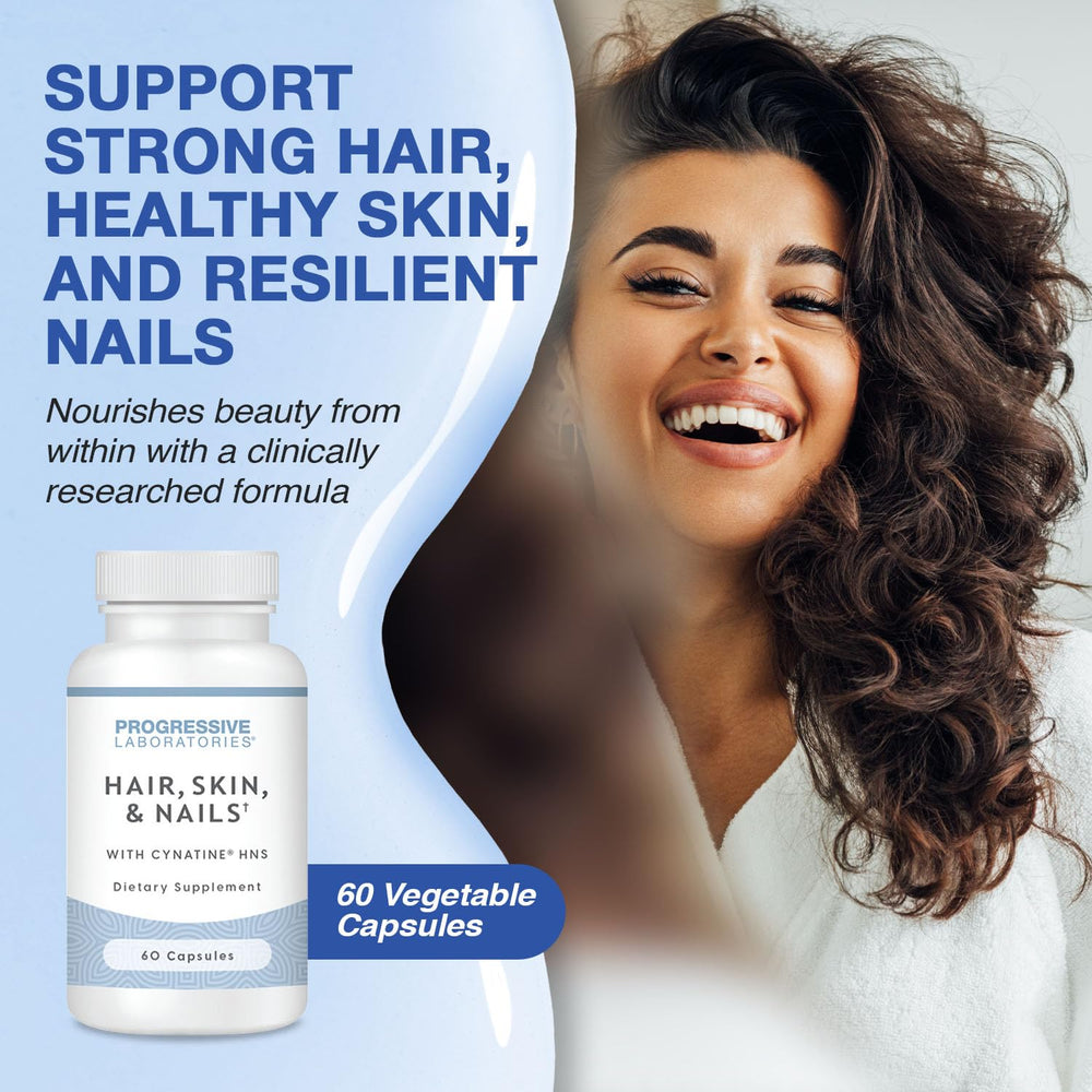 Progressive Laboratories Cynatine HNS bottle highlighting keratin-based hair support