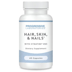 Progressive Laboratories Hair Skin Nails capsules closeup for daily beauty support