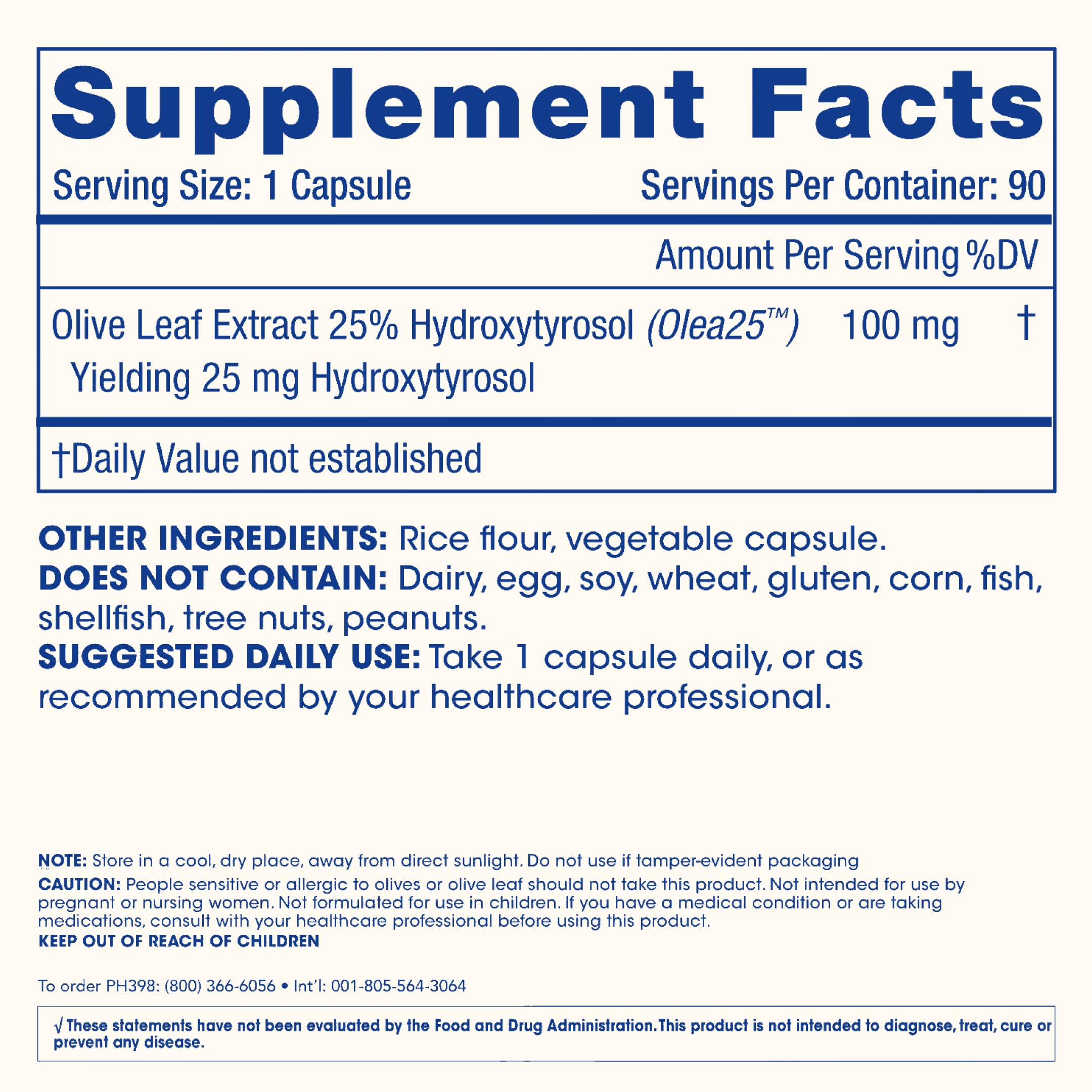 Gluten-free and soy-free icon beside ProHealth Hydroxytyrosol Extreme packaging