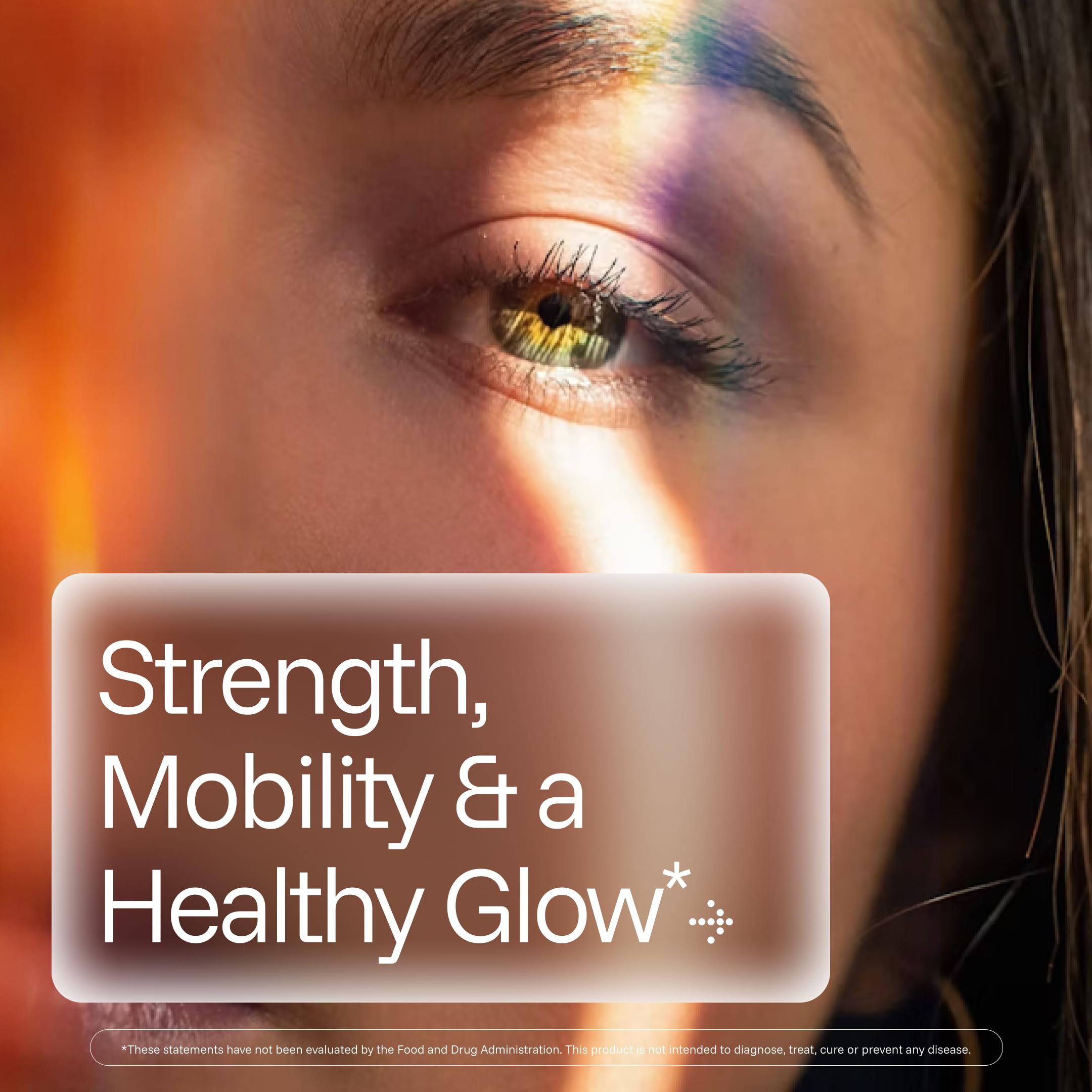 ProHealth Longevity Collagen bottle close-up highlighting hyaluronic acid and pro-collagen ingredients.