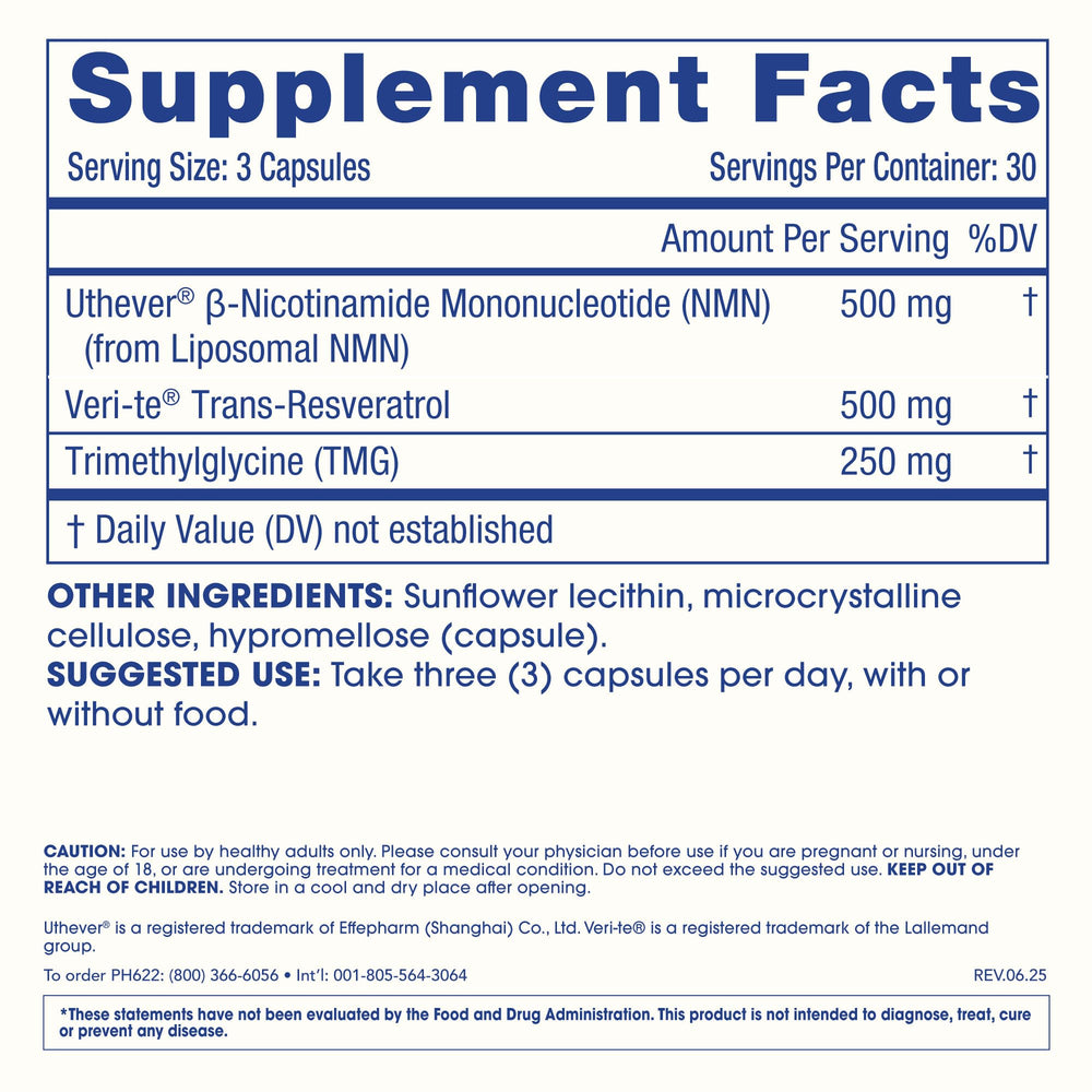 TMG ingredient visual in ProHealth Longevity NMN Pro Complete supplement