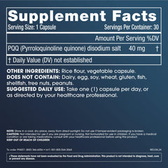 Close-up of ProHealth PQQ capsules highlighting extra strength for mitochondrial support