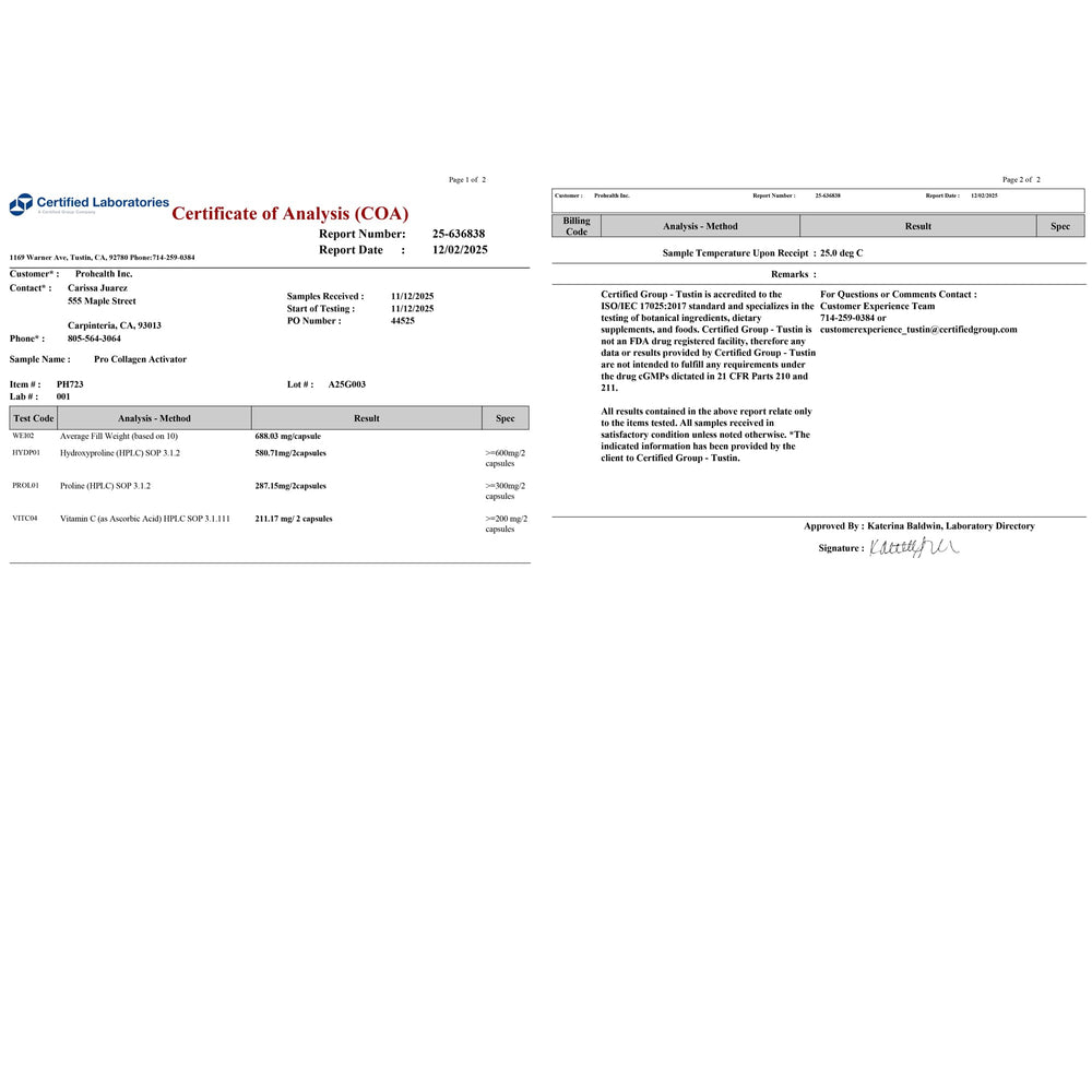 ProHealth Pro Collagen Activator user-dosing image shows simple daily use.