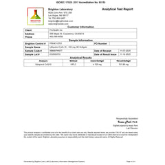 Close-up of ProHealth label highlighting USA manufacturing and purity testing