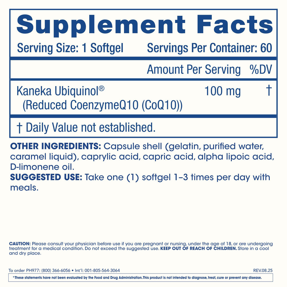 ProHealth Ubiquinol CoQ-10 softgels arranged for heart and energy support