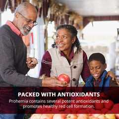 Prohemia antioxidants ingredients emphasize red blood cell health support.